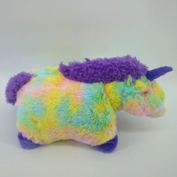 Pillow Pets Glow Pets Rainbow Unicorn 2013 Approx 18" Folding Stuffed Animal - Picture 1 of 12